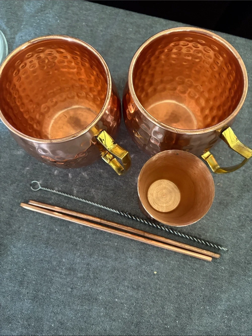 Copper Moscow Mule Mug Set with Jigger and Straws